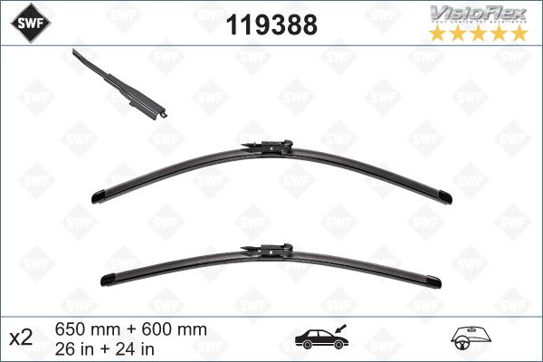 MERCEDES SILECEK SUPURGESI SWF ON TK. (650mm / 600mm) A-CLASS W169 04>12 VANEO 414 02>05