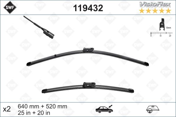 VAG SILECEK SUPURGESI (X2) A6 AVANT ALLROAD (640+520) / (SWF)