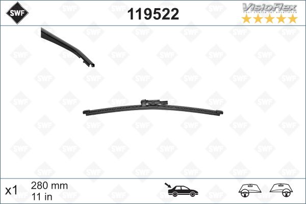BMW SILECEK SUPURGESI ARKA CAM AEROTWIN [280 MM] BMW E81 E87 MINI R55 R56 R59 MERCEDES X156 13> S213 16>