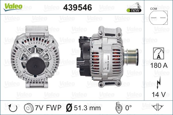MERCEDES ALTERNATOR (14V 180A) W169 04>12 W204 09>14 W212 09>15 W164 09>11 VITO W639 06> SPRINTER 906 06>09