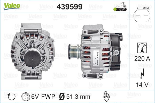MERCEDES ALTERNATOR (14V 220A) MERCEDES SPRINTER 906 06>16