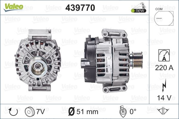 MERCEDES ALTERNATOR (14V 220A) X164 09>12 C219 05>10 W212 09>15 W221 06>13 W251 06>14