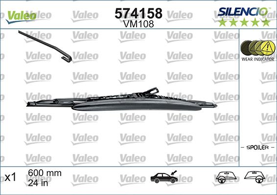RENAULT SILECEK SUPURGESI 600mm RUZGARLIKLI LAGUNA OPEL – VALEO 574158