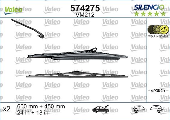 MERCEDES SILECEK SUPURGESI 600 / 450mm RUZGARLIKLI C2 C3 – VALEO 574275