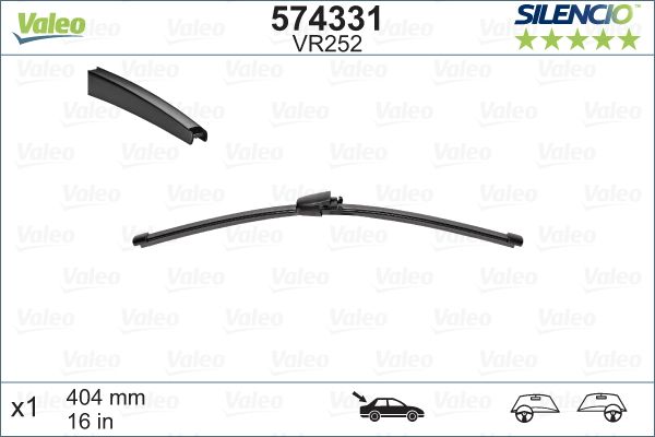 VAG SILECEK SUPURGESI 405mm (MUZ TIP) ARKA OCTAVIA II 04>CADDY 04>TRANSPORTER T5 03>TOURAN 03>