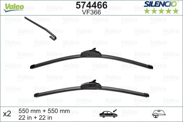 LAND ROVER VALEO SILENCIO SILECEK SUPURGESI 550+550 MM DISCOVERY 3 05-09 CLASSIC DISCOVERY 4 10-16 RANGE ROVER