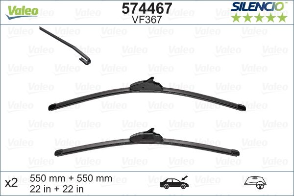 LAND ROVER VALEO SILENCIO SILECEK SUPURGESI 550+550 MM DISCOVERY 3 05-09 CLASSIC DISCOVERY 4 10-16 RANGE ROVER