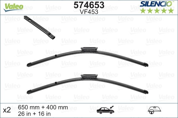 RENAULT SILECEK SUPURGESI 650 / 400mm (MUZ TIP) LAGUNA III 09 / 07> – VALEO 574653