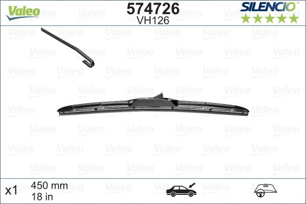 OPEL SILECEK SUPURGESI SAG VALEO SILENCIO HIBRIT VM126 (X1) / (450 MM) INSIGNIA A 09>17 CRUZE J300