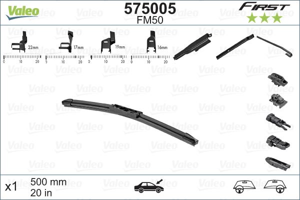 UNIVERSAL SILECEK SUPURGESI 500mm (ADET) / (FIRST) MULTICONNECTION FM50 (MUZ TIPI)