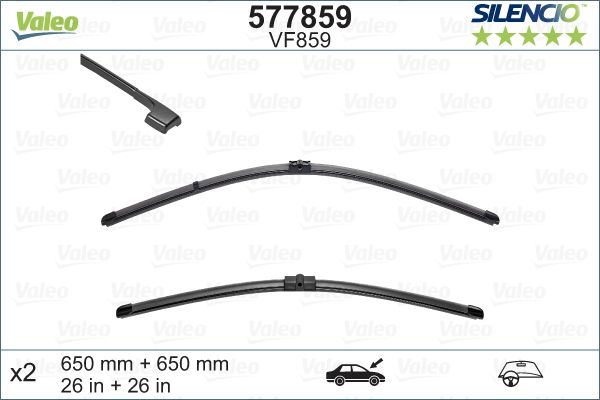 VAG SILECEK SUPURGESI AEROTWIN 650 / 650mm A942S CAYENNE 02>07 TOUAREG 02>10