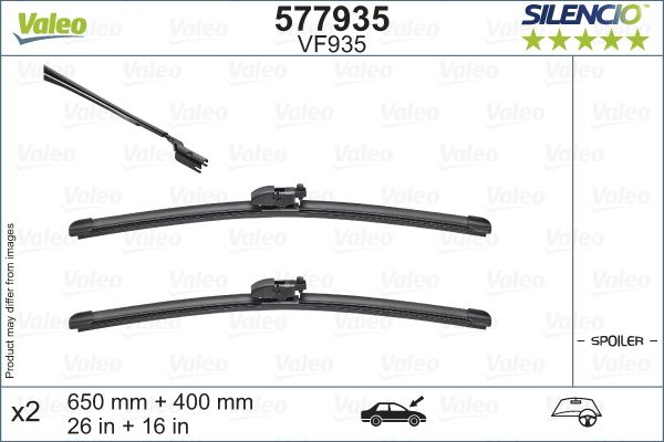 SUBARU SILECEK SUPURGESI MUZ TIP 650+400 SILENCIO FLAT BLADE SET