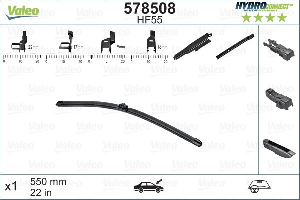 FORD SILECEK SUPURGESI ON MUZ TIP 550mm HF55 (HYDROCONNECT COKLU BAGLANTI) / (X1)