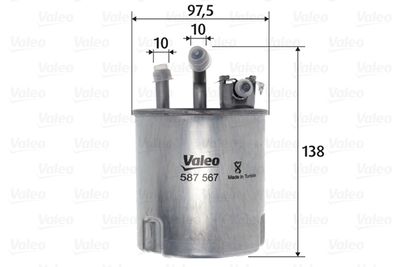 NISSAN YAKIT FILTRESI (MAZOT) NISSAN X-TRAIL 2.2 dCI 4×4 – VALEO 587567