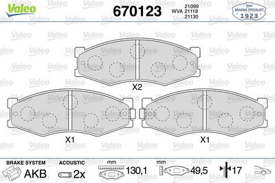 NISSAN DISK FREN BALATASI (ÖN) NISSAN 300ZX 3.0 07/83-12/89 NISSAN CEDRIC 3.0 10/83-08/87 NISSAN CEDRIC WAG – VALEO 670123