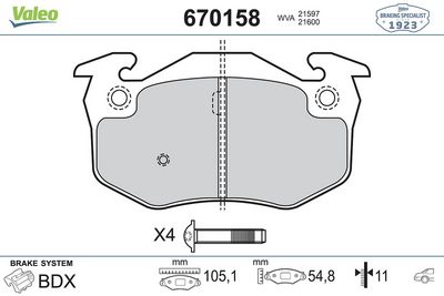 RENAULT DISK FREN BALATASI (ARKA) RENAULT R9, R19 88>97, MEGANE I 96>03, CLIO I, II 90>98; PEUGEOT 106 96>,