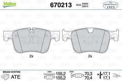 PSA DISK FREN BALATASI (ÖN) CITROEN Berlingo 1.2/1.5D 06/18> CITROEN C5 Aircross 1.2/1.5D/1.6/2.0D 11/18