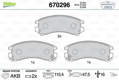 NISSAN DISK FREN BALATASI (ÖN) NISSAN SUNNY 1.6/1.8/1.7D 06/86-09/90 NISSAN SUNNY ESTATE/WAGON 1.6/1.8/1.7D – VALEO 670296