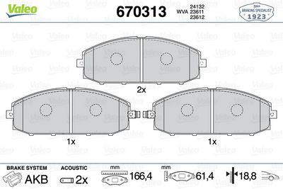 NISSAN DISK FREN BALATASI (ON) NISSAN PATROL GR 4.8 03/00-03/10 – VALEO 670313