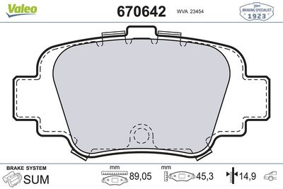 NISSAN ARKA FREN BALATASI MICRA II K11 92-00 – VALEO 670642