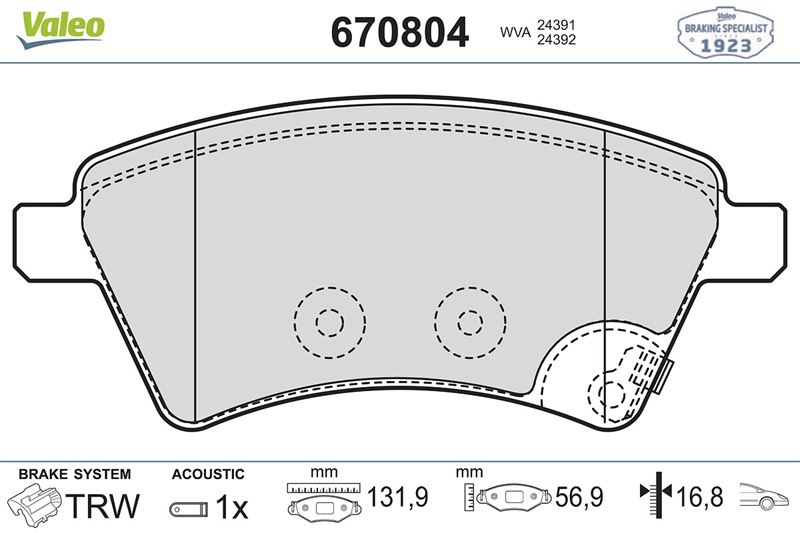 FIAT ON FREN BALATASI KANGOO YM 2009 SEDICI 1,6 16V 1,9D MJET 06 / 06>SX4 1,5 1,6VVT 1,6VVT 1,9D 06 / 06>