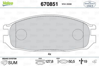 NISSAN DISK FREN BALATASI (ARKA) NISSAN PATROL GR 4.2/2.8D/4.2D 08/87-03/98 – VALEO 670851