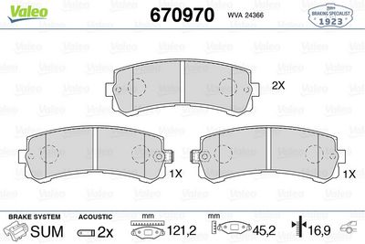 NISSAN DISK FREN BALATASI (ARKA) NISSAN PATROL GR 4.8 03/00-03/10 – VALEO 670970