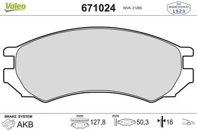 NISSAN DISK FREN BALATASI (ÖN) NISSAN PRIMERA 1.6/2.0D 06/90-05/96 SATURN  SC 1.9 01/91-05/97 SATURN SC1 1. – VALEO 671024
