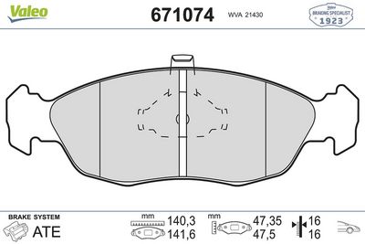 PSA DISK FREN BALATASI (ÖN) CITROEN SAXO 1.1/1.4/1.6/1.5D 02/96-04/04 CITROEN XSARA 1.4/1.6/1.8/2.0/1.5D