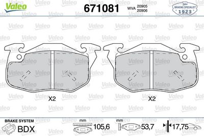 PSA DISK FREN BALATASI (ON) CITROEN SAXO 02/96 – 04/04 PEUGEOT 106 08/91 – 07/04
