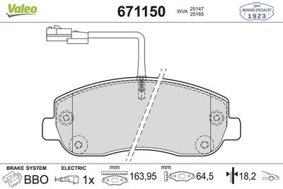 NISSAN DISK FREN BALATASI (ON) NISSAN NV400 2.3D 11/11> OPEL MOVANO 2.3D 05/10> RENAULT MASTER T28 2.3D 02/ – VALEO 671150