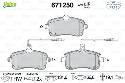 PSA DISK FREN BALATASI (ON) PEUGEOT 407 05/04> (VALEO 670024 OLARAK ACIK)