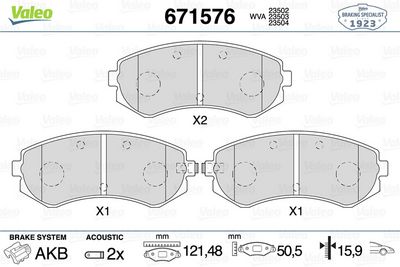 NISSAN DISK FREN BALATASI (ÖN) NISSAN ALMERA 1.4/1.6/2.0D 07/95 – 07/00 – VALEO 671576