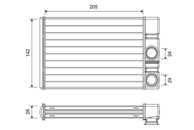 OPEL KALORIFER RADYATORU INSIGNIA 2.0 CDTI 08> CRUZE 06> MERIVA B 203X144X26