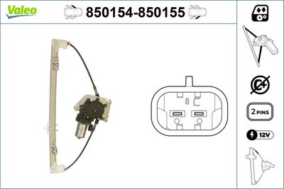 FIAT CAM MEKANIZMASI ELEKTRIKLI ON SAG PALIO ALBEA 1,2 / 1,4 / 1,6 97> – VALEO 850155