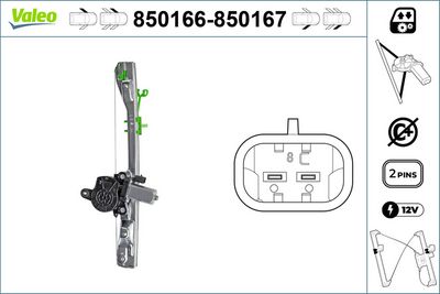 FIAT CAM MEKANIZMASI ELEKTRIKLI ON SOL PUNTO 1,2 / 1,4 / 1,9 99> – VALEO 850166
