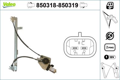 PSA CAM MEKANIZMASI ELEKTRIKLI ON SAG P306 1,4 / 1,6 / 1,8 / 2,0 – VALEO 850319