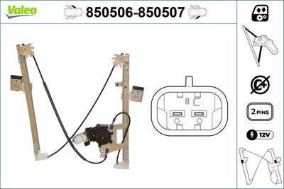 FORD CAM MEKANIZMASI ELEKTRIKLI ON SAG FOCUS 1,4 / 1,6 / 1,8 / 2,0 – VALEO 850507