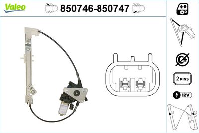 FIAT CAM MEKANIZMASI ELEKTRIKLI ARKA GRAND PUNTO 1,3 / 1,4 / 1,9 05> – VALEO 850746