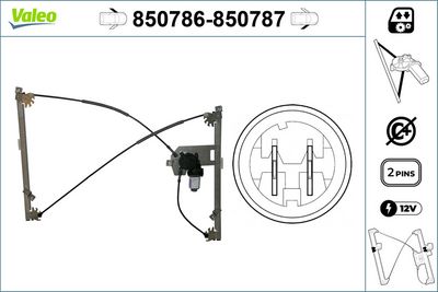 RENAULT CAM MEKANIZMASI ELEKTRIKLI ON SOL CLIO III 1,2 / 1,4 / 1,6 / 2,0 – VALEO 850786