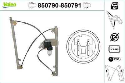 RENAULT CAM MEKANIZMASI ELEKTRIKLI ON SOL CLIO III 1,2 / 1,4 / 1,6 / 2,0 05> – VALEO 850790