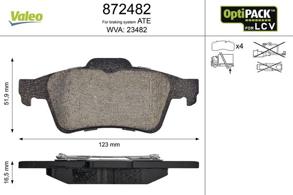 RENAULT ARKA FREN BALATASI CONNECT 1,8TDCI 02 /> LAGUNA II III LATITUDE ESPACE IV VECTRA C NISSAN PRIMERA 1, – VALEO 872482