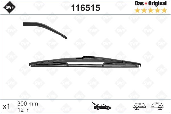 (SWF) SİLECEK SÜPÜRGESİ ARKA (X1) HYUNDAI I20- NISSAN MICRA-AURIS (300MM) – VL116515