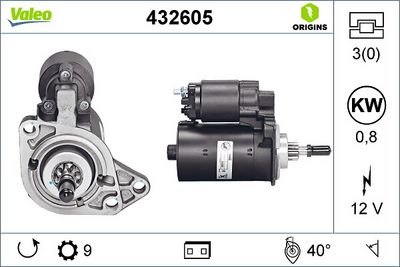 MARŞ MOTORU 12V 9DİŞ VW GOLF I-II-III-IV JETTA I-II PASSAT TRANSPORTER IV CADDY I-II SKODA OCTAVIA I – VL432605