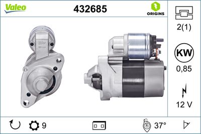 MARŞ MOTORU 12V 9DİŞ RENAULT CLIO I-II-III-IV TWINGO I-II DACIA LOGAN KANGOO MODUS  SANDERO THALIA I – VL432685