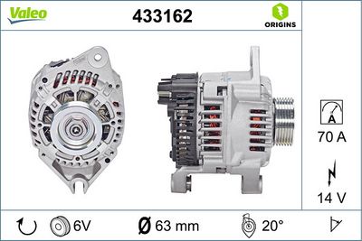 ALTERNATÖR 12V 70A CITROËN ZX XANTIA PEUGEOT 405 I-II 306 BERLINGO PARTNER XSARA 207 – VL433162