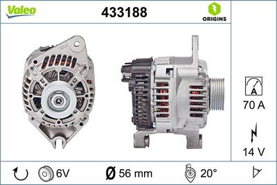 ALTERNATÖR 12V 70A CITROËN BX XM ZX PEUGEOT 405 II 605 306 806  406  207 – VL433188