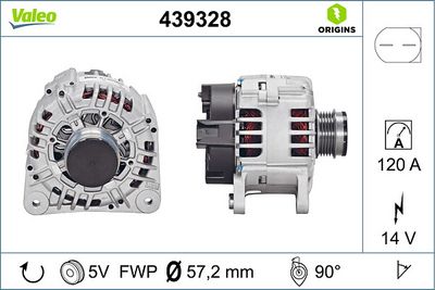 ALTERNATÖR 12V 120A VW PASSAT GOLF III-IV-V PASSAT SEAT IBIZA II-III AUDI A4 POLO CADDY II A3 OCTAVI A  BORA SKODA FABIA I ASTRA G TRANSPORTER V – VL439328
