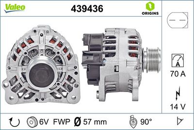 ALTERNATÖR 12V 70A VW GOLF III-IV-V BORA POLO PASSAT CADDY II-III TRANSPORTER T5 SKODA OCTAVIA I FABIA I IBIZA III AUDI SEAT IBIZA I – VL439436