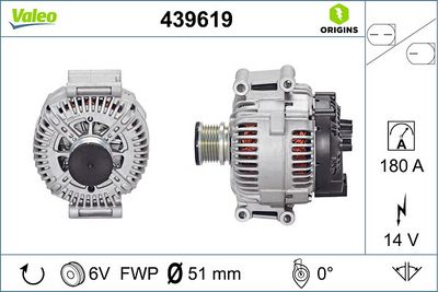 ALTERNATÖR 12V 180A MERCEDES SPRINTER 211-311-511 CDI 06-> VITO 111-115CDI VIANO 2,0 CDI-2,2CDI – VL439619